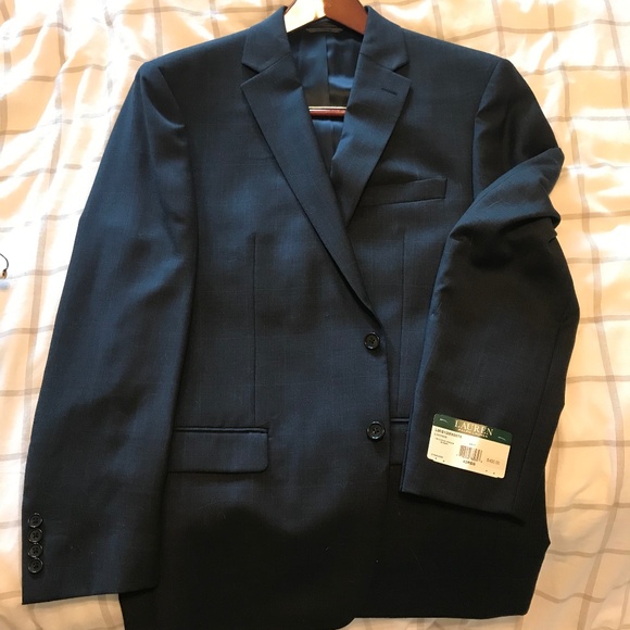 Ralph Lauren Navy Windowpane Suit - Picture 1 of 4